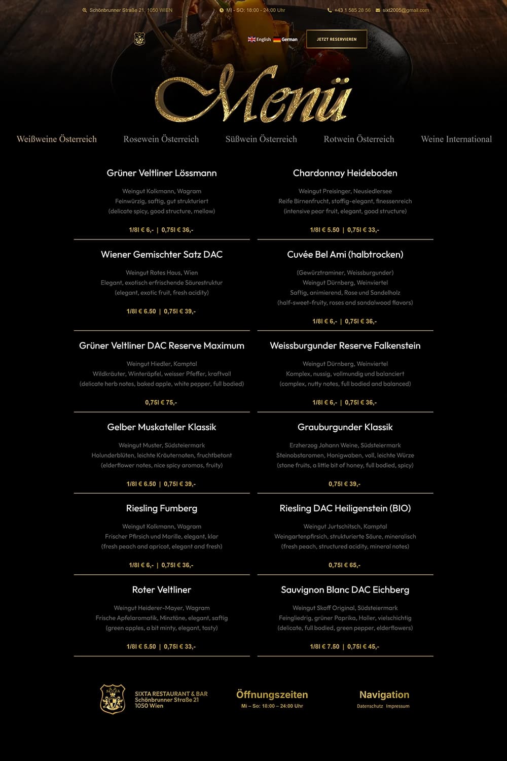 CMS-Menüverwaltung für saisonale Karten